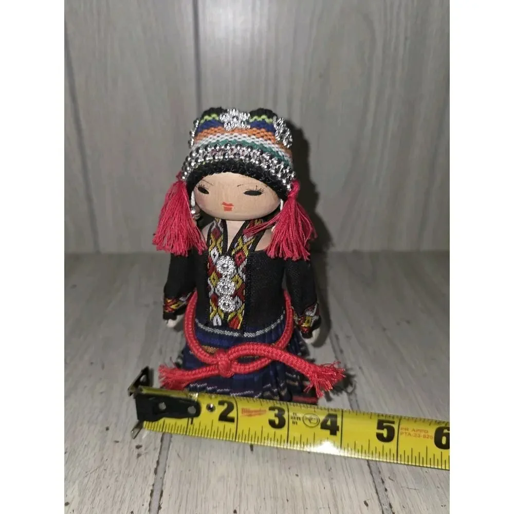 Vintage National Minority Of China Doll Bamboo And Wood China Provinces